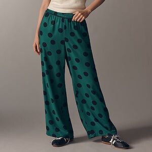 NWT - Anthropologie Maeve Brooklin Wide Leg Pants Green Dot M